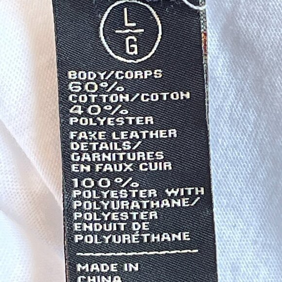 Buffalo David Bitton Men's Long Sleeve Tee White with Black Faux Leather Stripes - Picture 8 of 11